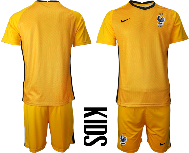 2021 France yellow goalkeeper youth soccer jerseys->youth soccer jersey->Youth Jersey